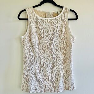 Banana Republic Sleeveless Cream Lace Top 4